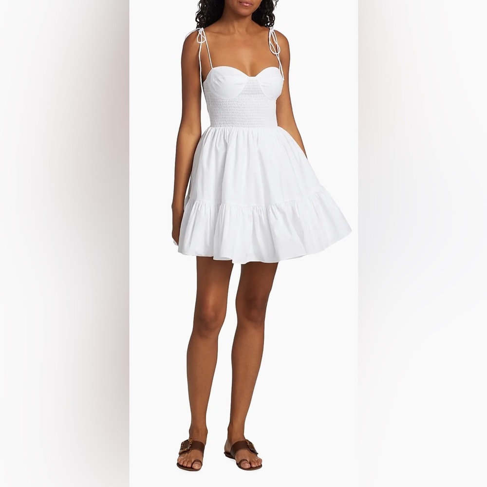 Staud Landry Mini dress with smocked back NWT